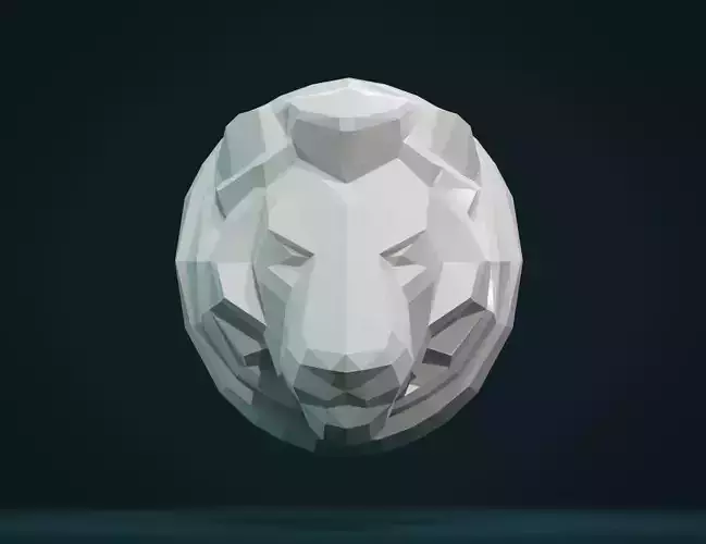 Lion Head low Poly