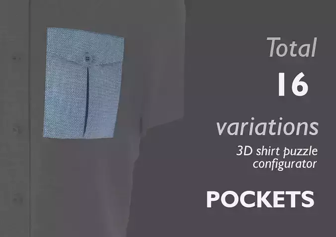 Part 6 - 3D Shirt Puzzle Configurator - POCKETS 3D model