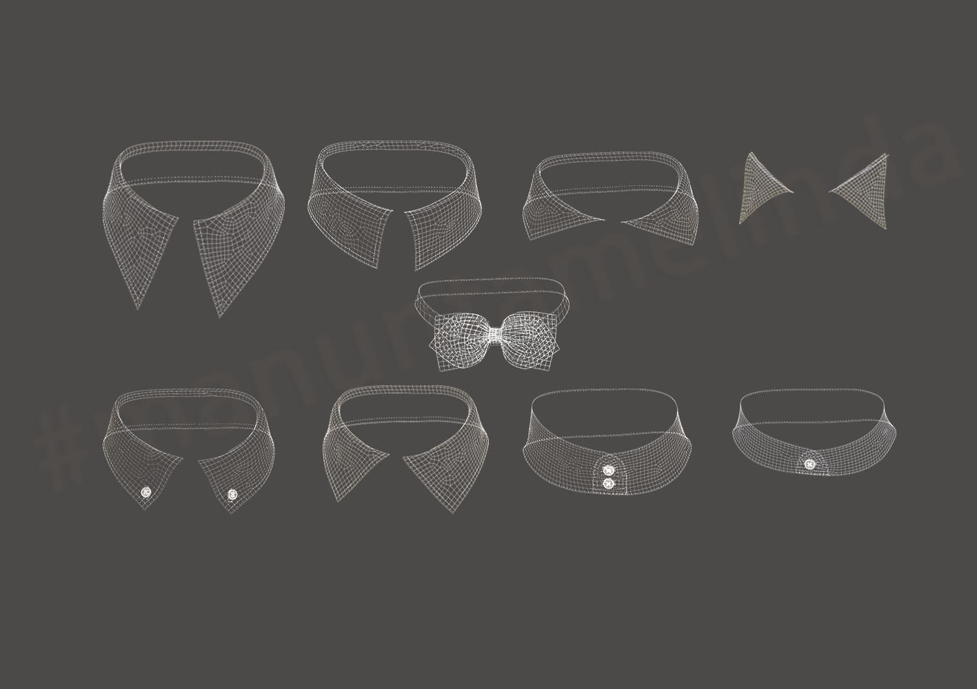 Part 4 - 3D Shirt Puzzle Configurator - COLLARS 3D model_1