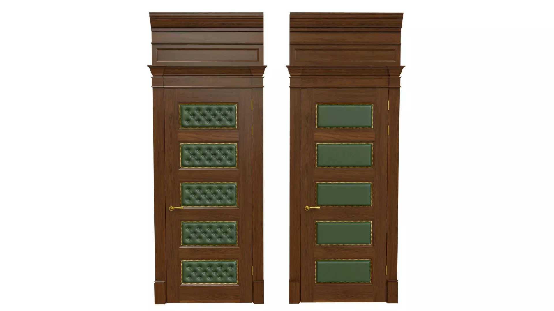 Classic wooden door 02 3D model_0