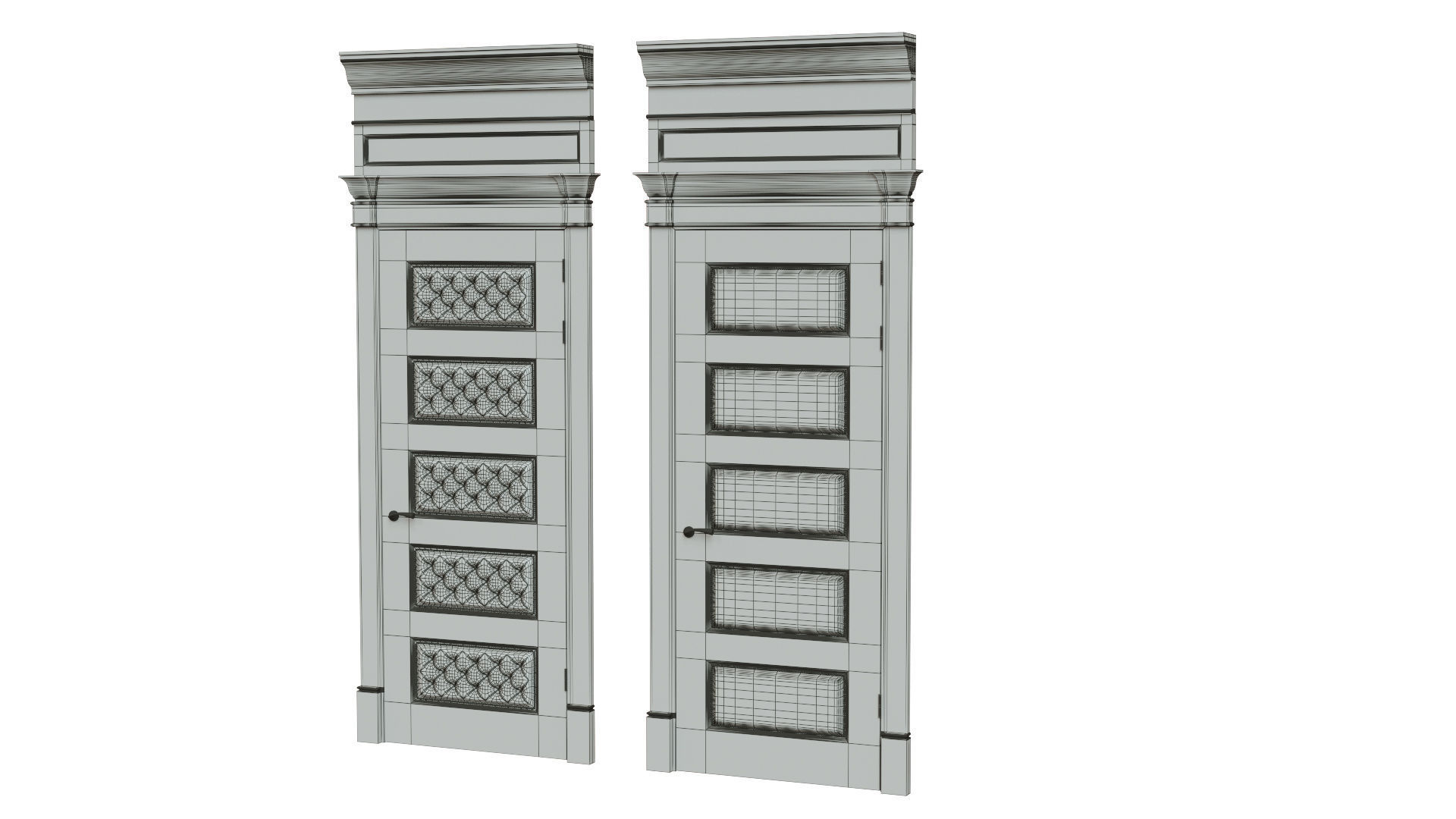 Classic wooden door 02 3D model_13