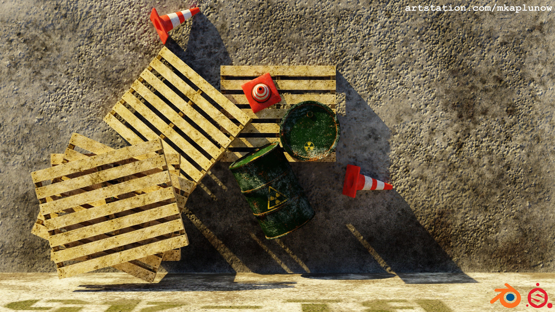 Wooden skid aka pallet by mkaplunow Low-poly 3D model_2