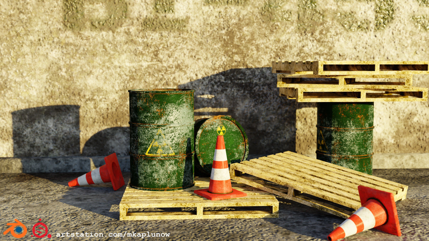 Wooden skid aka pallet by mkaplunow Low-poly 3D model_1