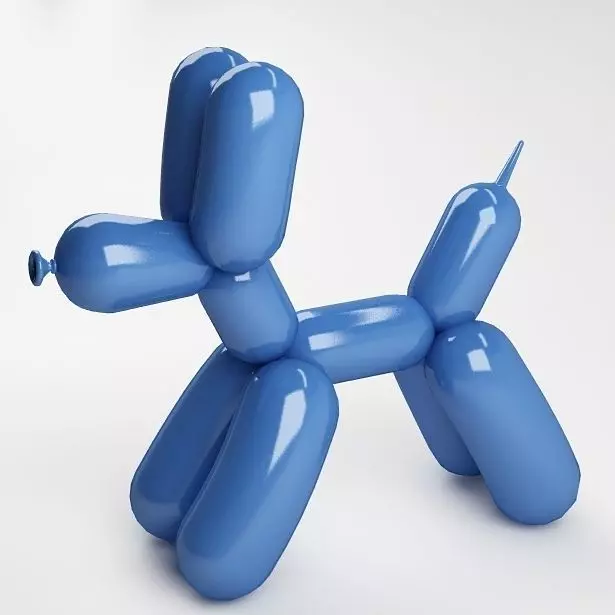 Balloon dog 02 blue Low-poly 3D model