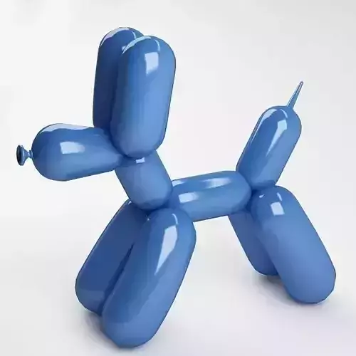Balloon dog 02 blue Low-poly 3D model