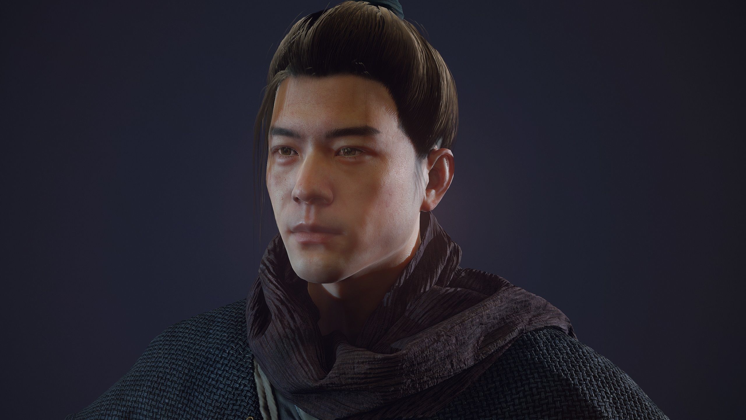 Chinese Swordman Low-poly 3D model_6