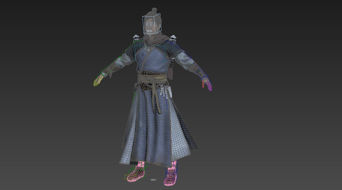 Chinese Swordman Low-poly 3D model_11