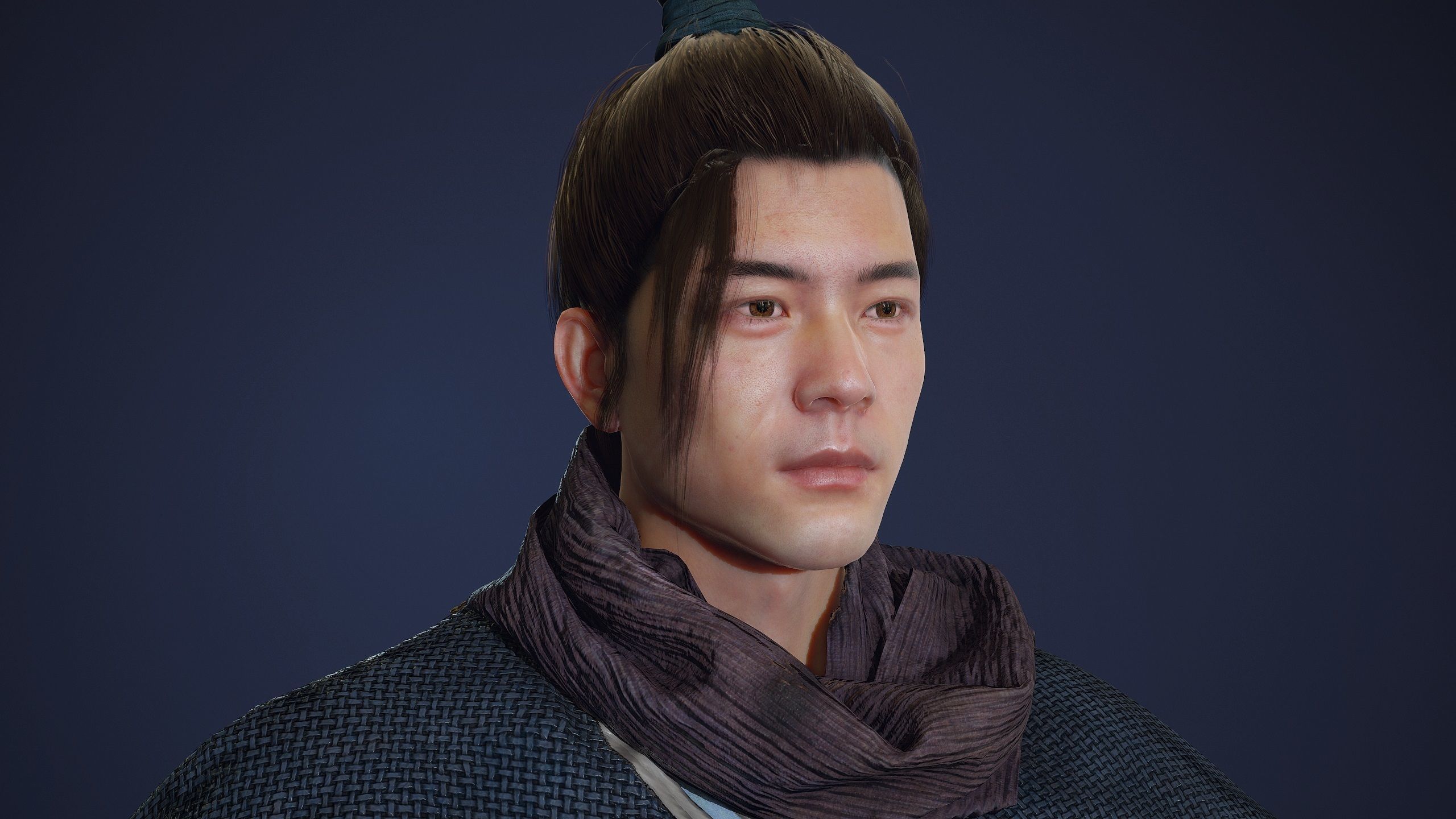 Chinese Swordman Low-poly 3D model_7