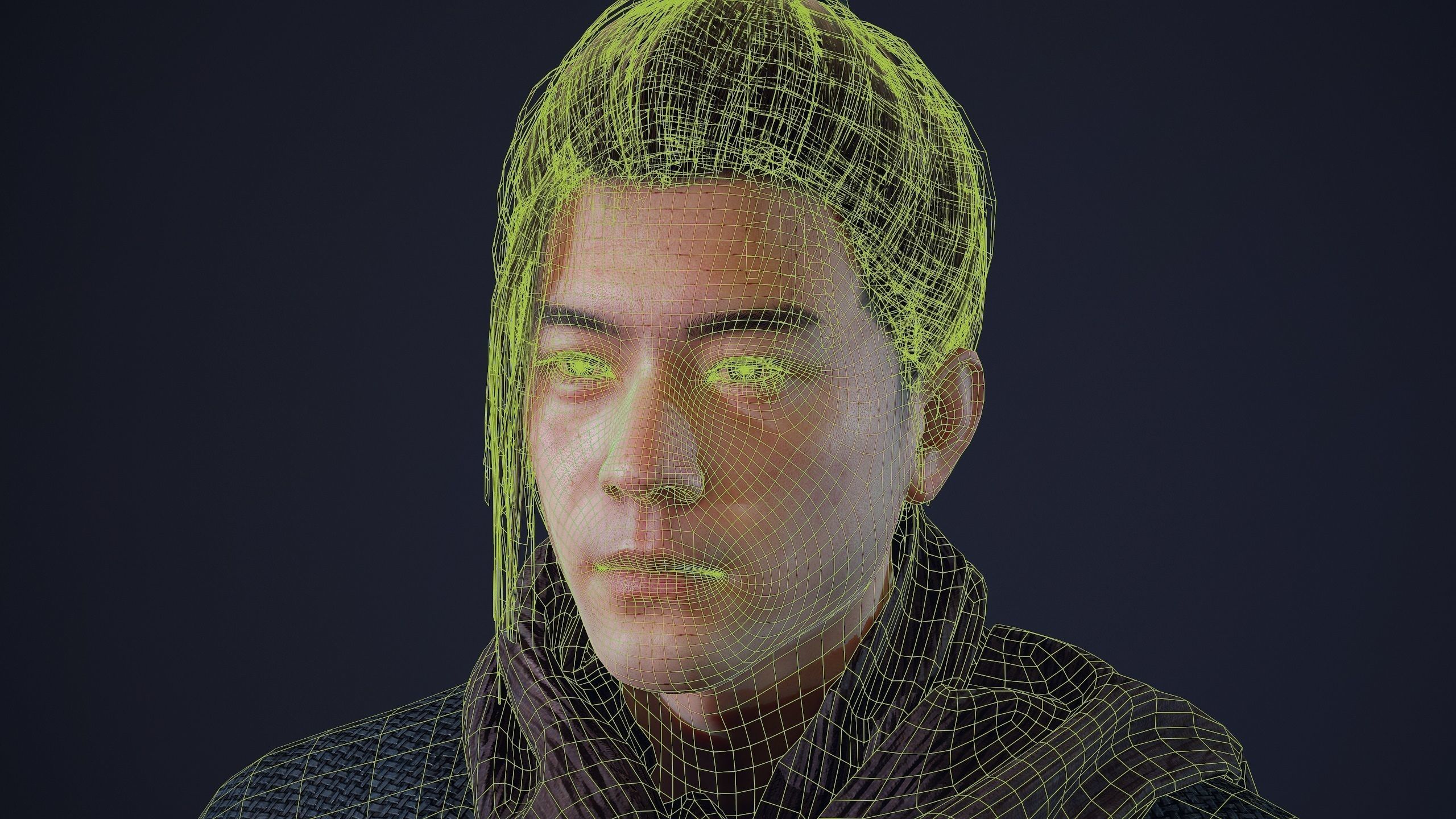 Chinese Swordman Low-poly 3D model_8