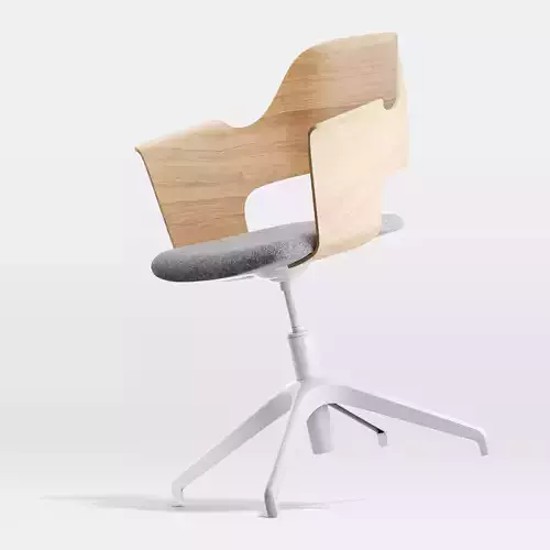 ChairFJALLBERGET office chair with wooden seat