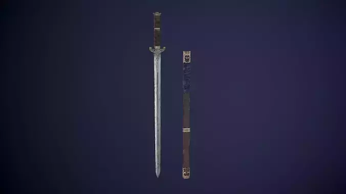 Chinese Sword Low-poly 3D model