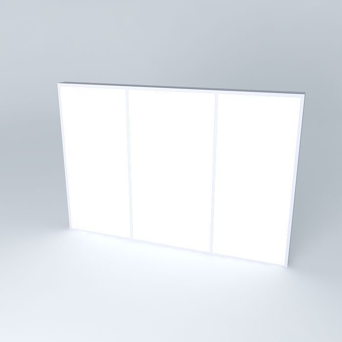 silver frame lightbox Free 3D model_1
