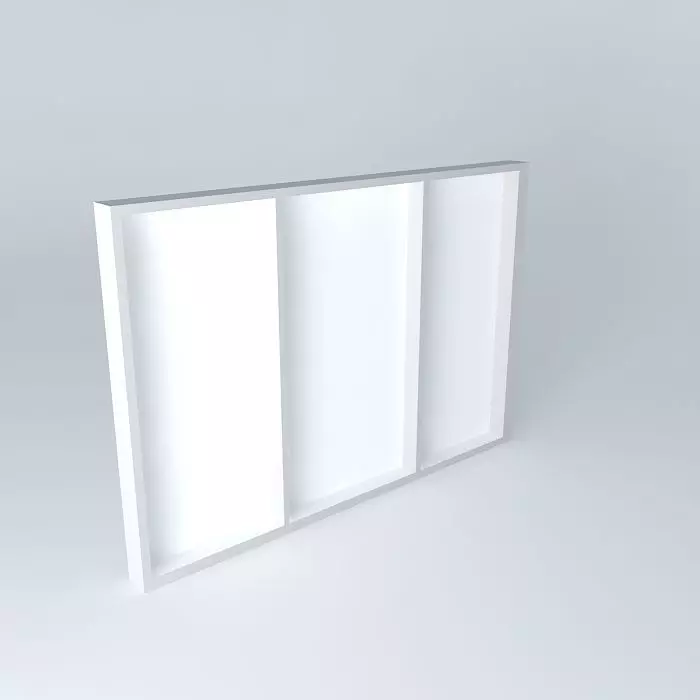 silver frame lightbox Free 3D model_0