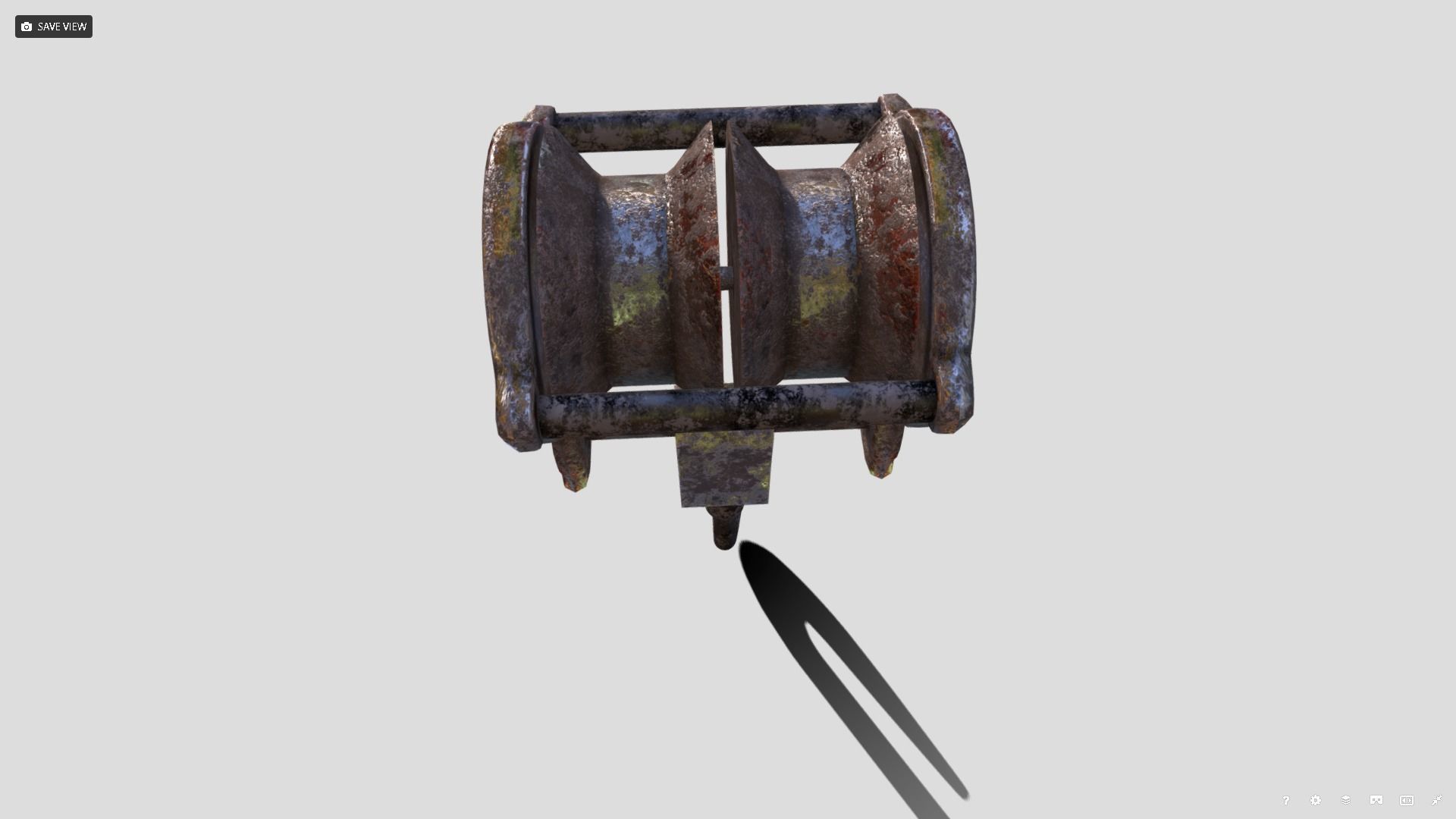 Rusty Beam Hook Prop Low-poly 3D model_4