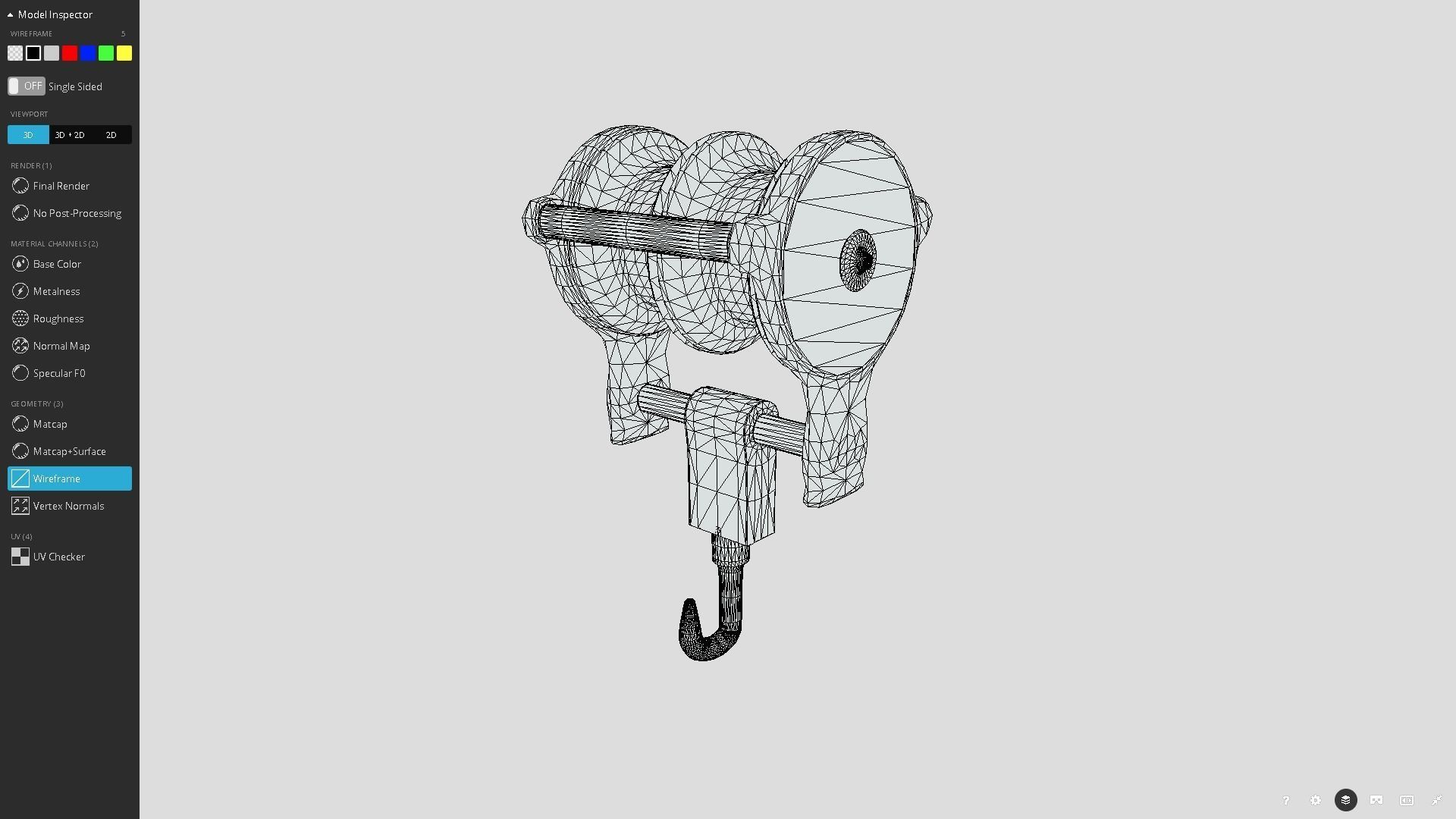 Rusty Beam Hook Prop Low-poly 3D model_8