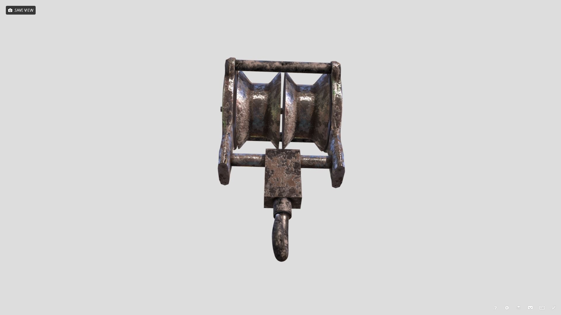 Rusty Beam Hook Prop Low-poly 3D model_3