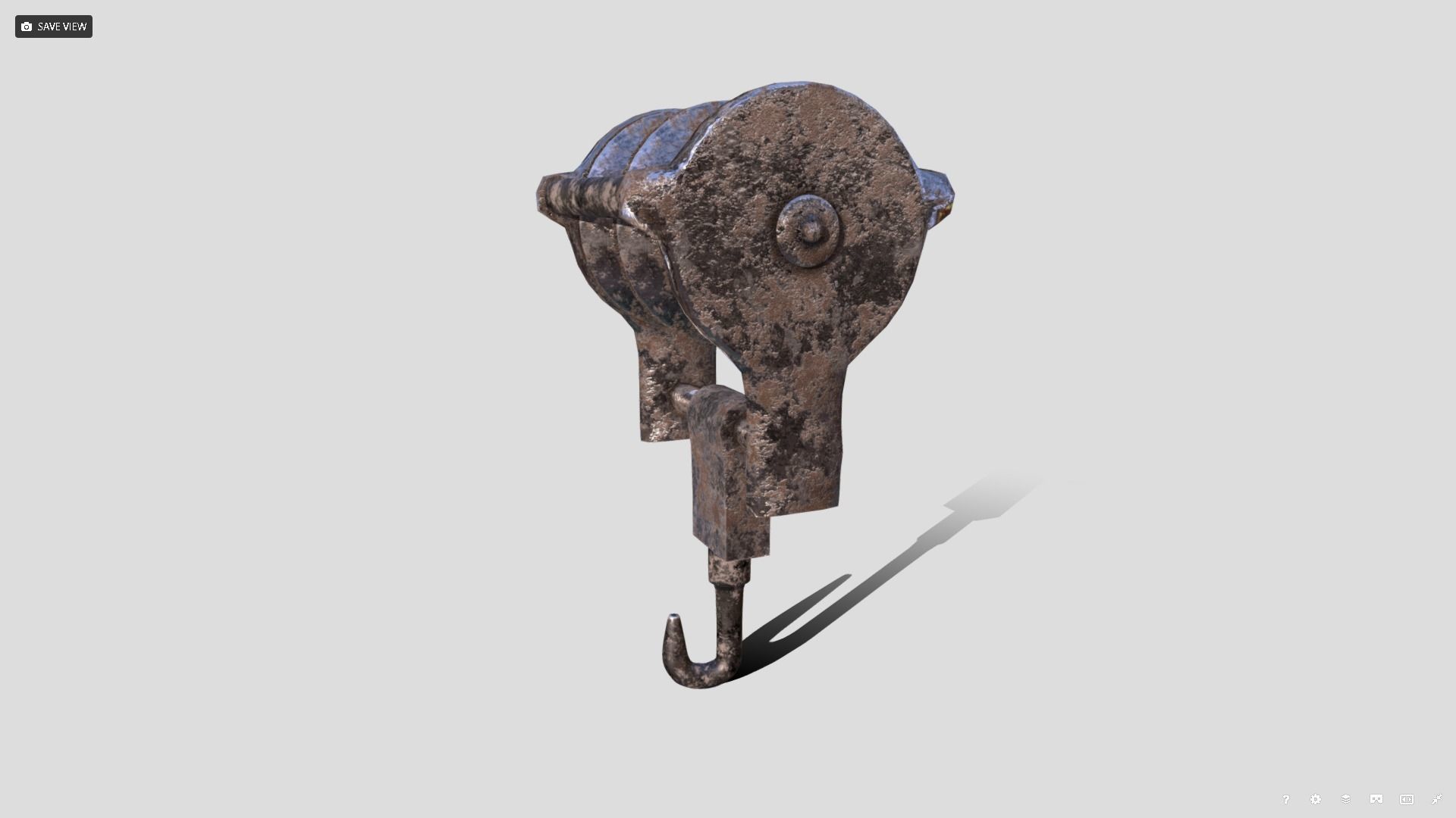 Rusty Beam Hook Prop Low-poly 3D model_2