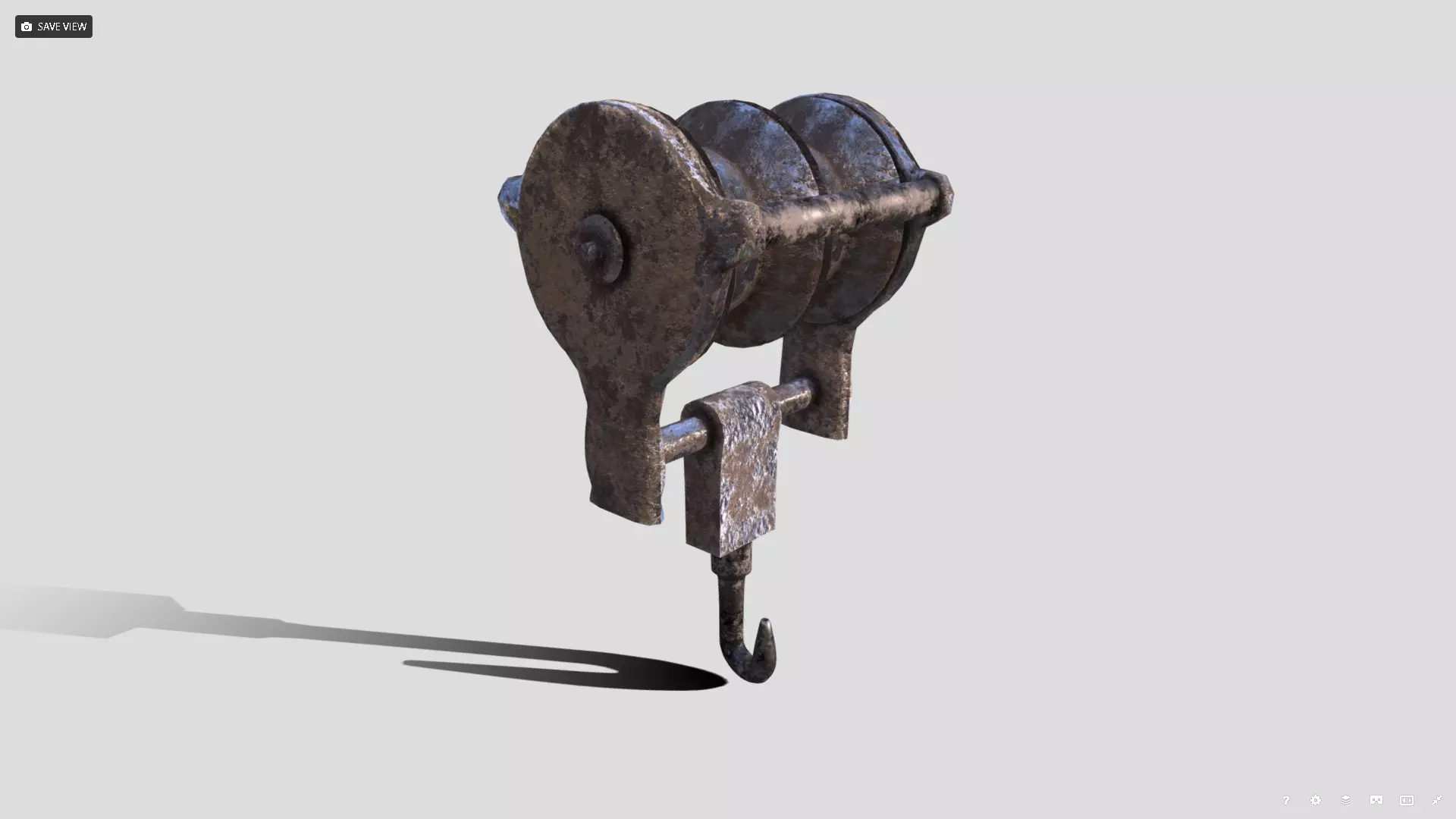 Rusty Beam Hook Prop Low-poly 3D model_0