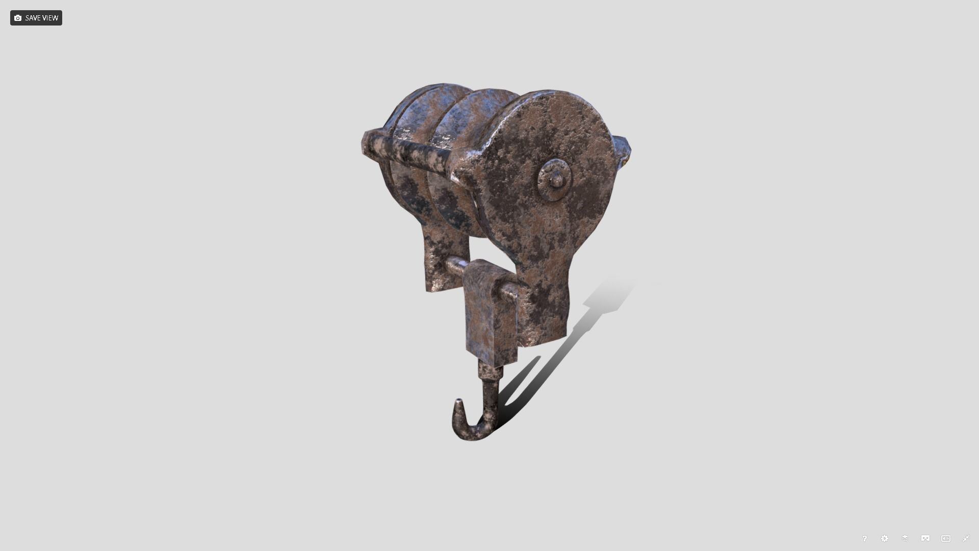 Rusty Beam Hook Prop Low-poly 3D model_5