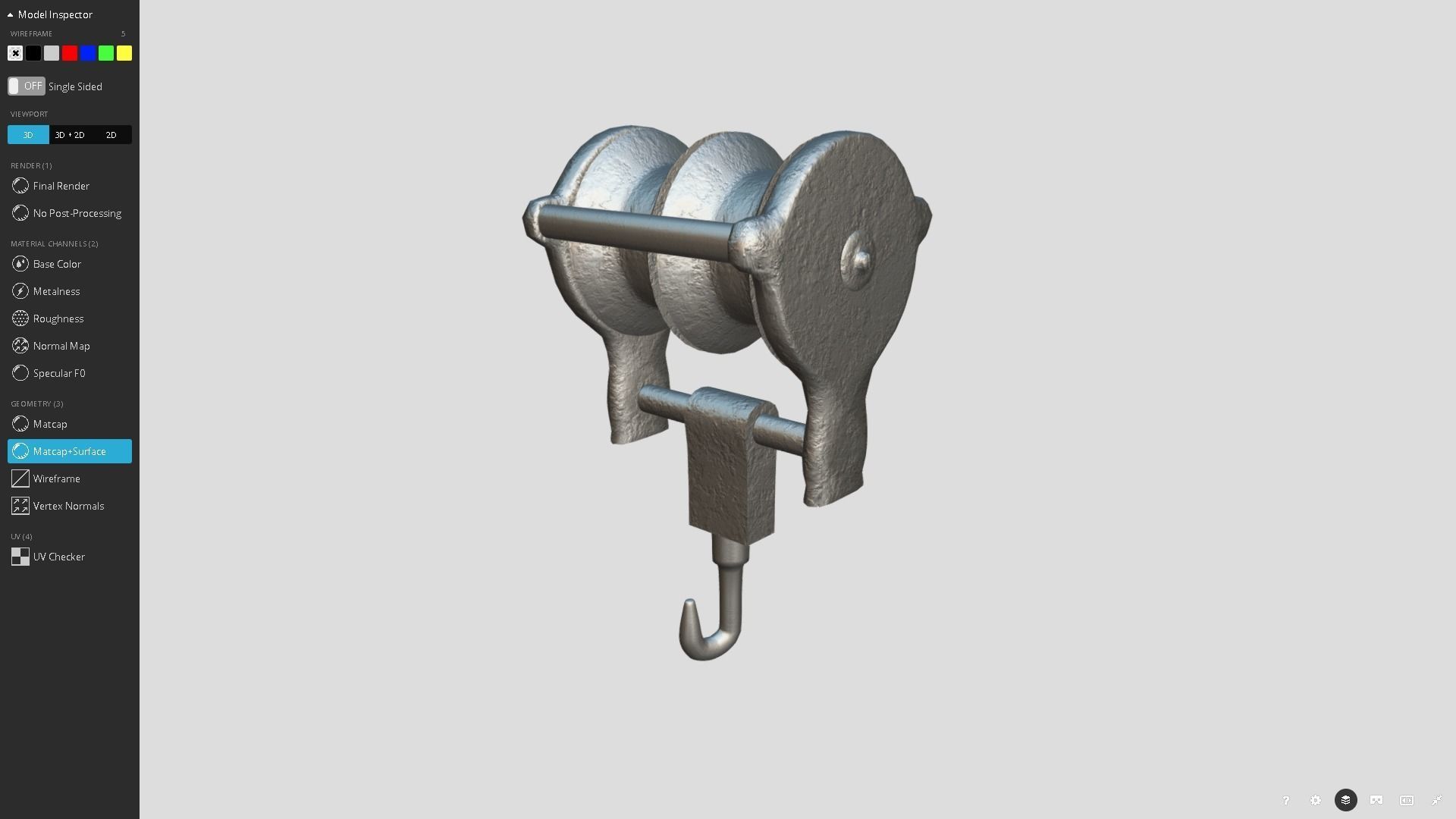 Rusty Beam Hook Prop Low-poly 3D model_6