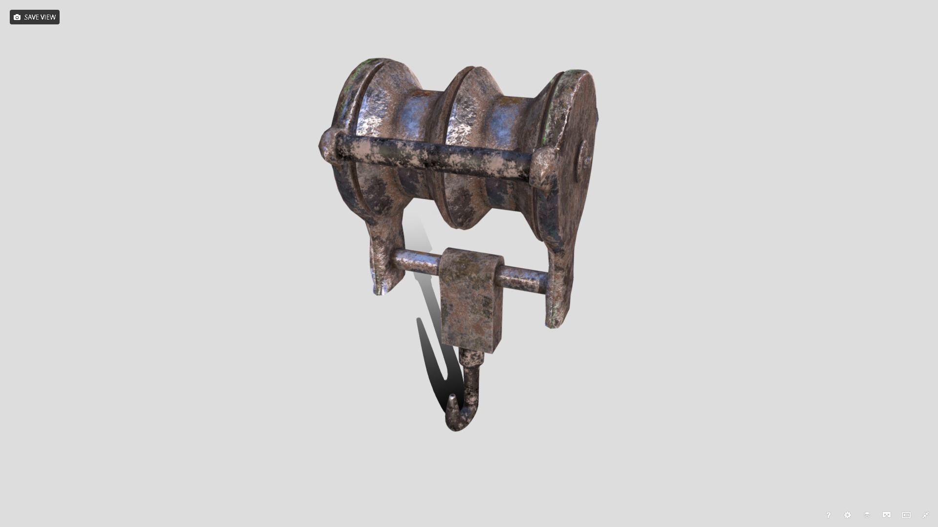 Rusty Beam Hook Prop Low-poly 3D model_1