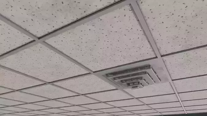 Modular Office Ceiling and Vent Low-poly 3D model