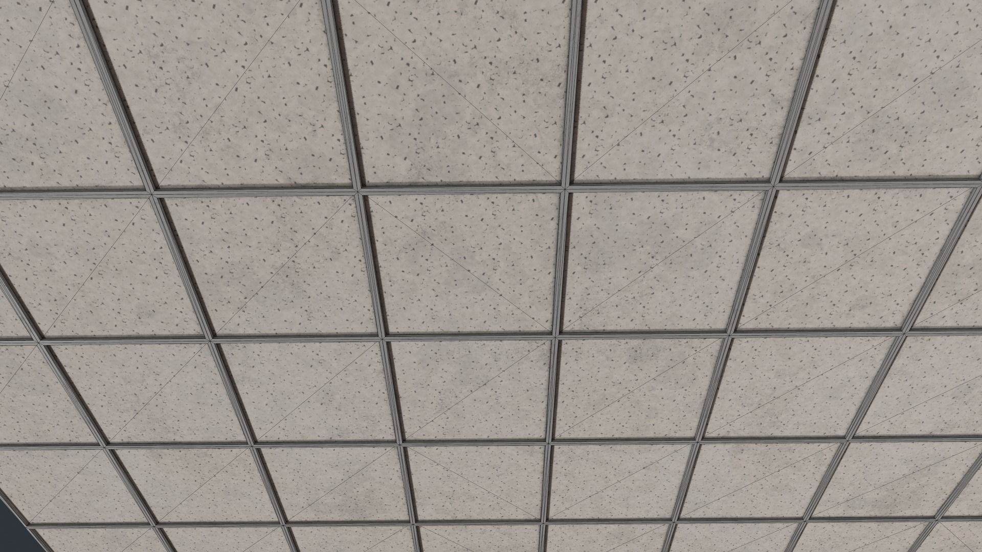 Modular Office Ceiling Low-poly 3D model_10
