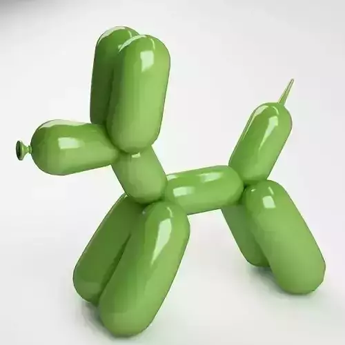 Balloon dog 03 green Low-poly 3D model