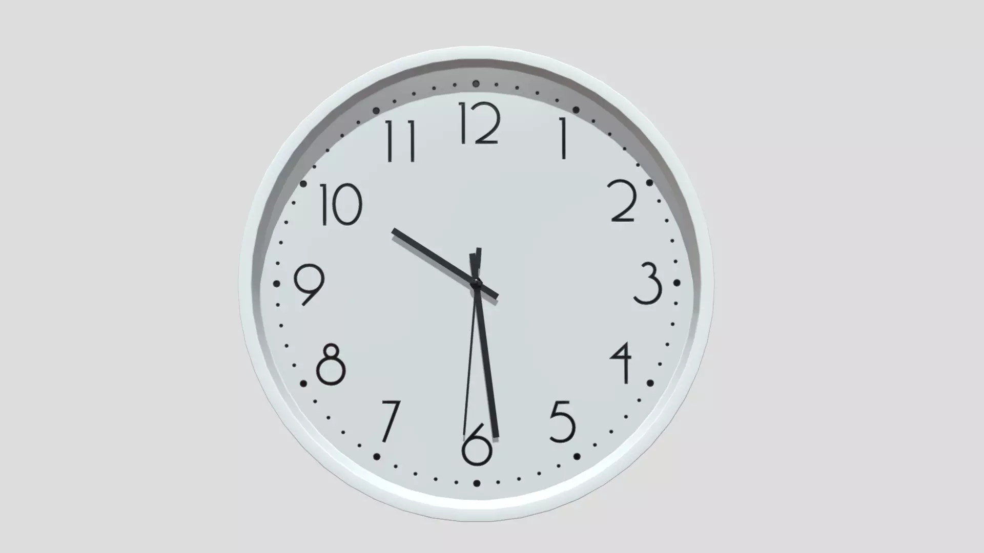 Wall Clock Low-poly 3D model_0