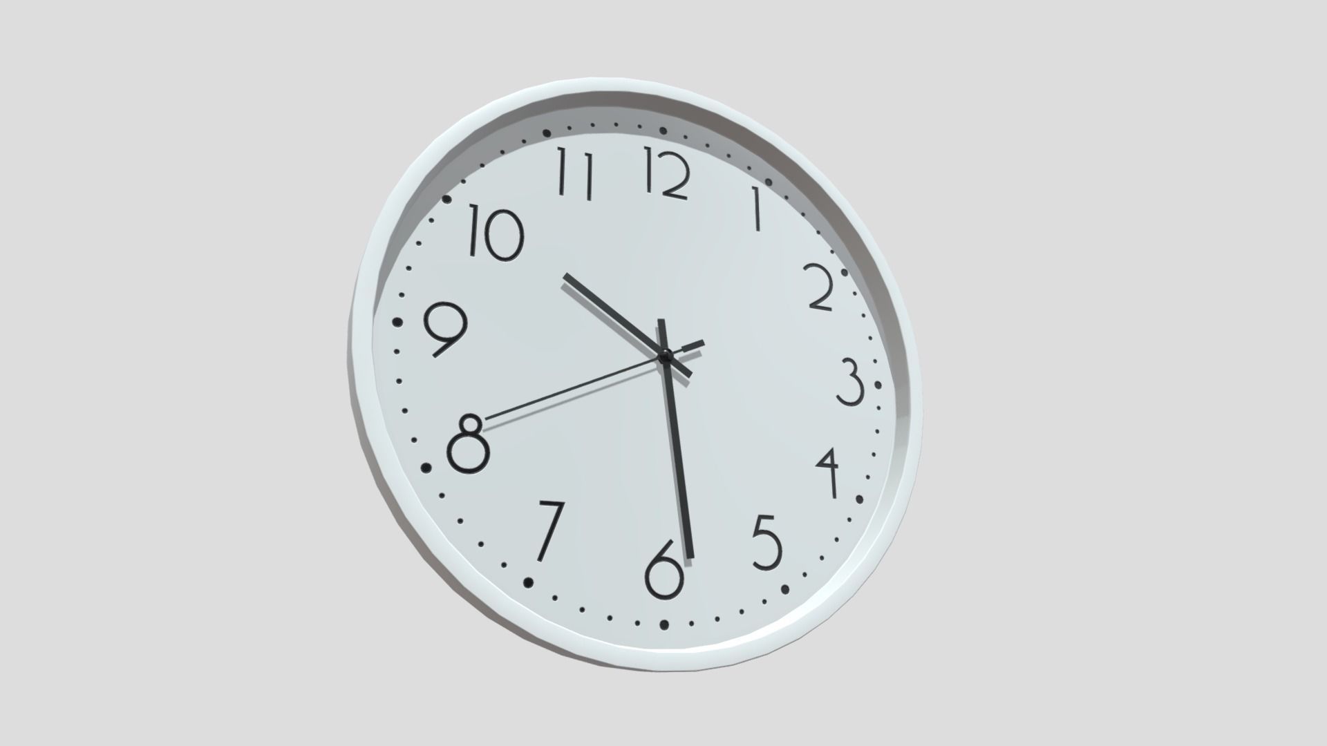 Wall Clock Low-poly 3D model_1