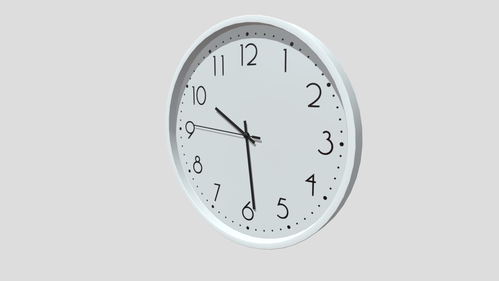 Wall Clock Low-poly 3D model_2