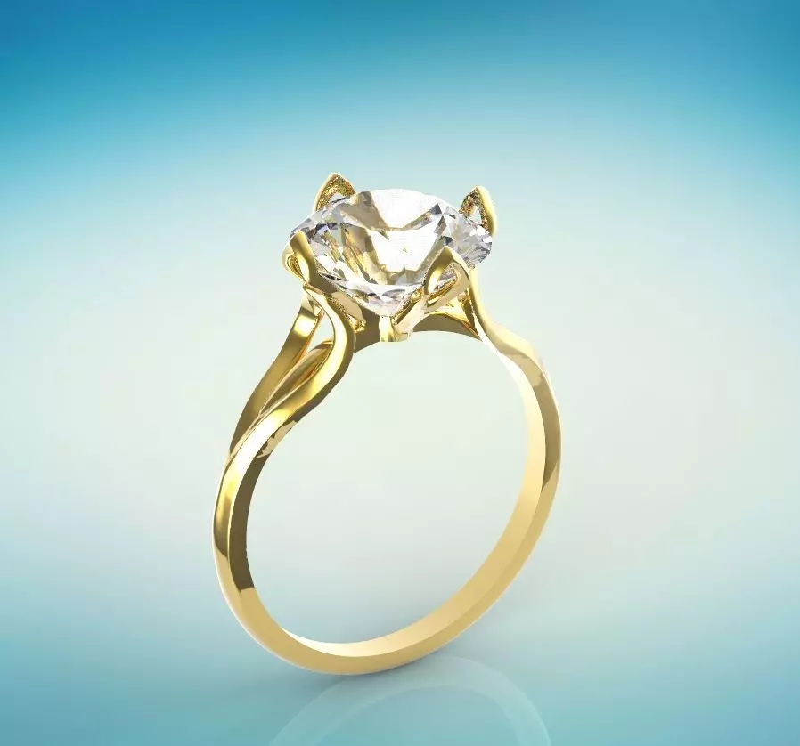 Headset ring and earrings 3D model_0