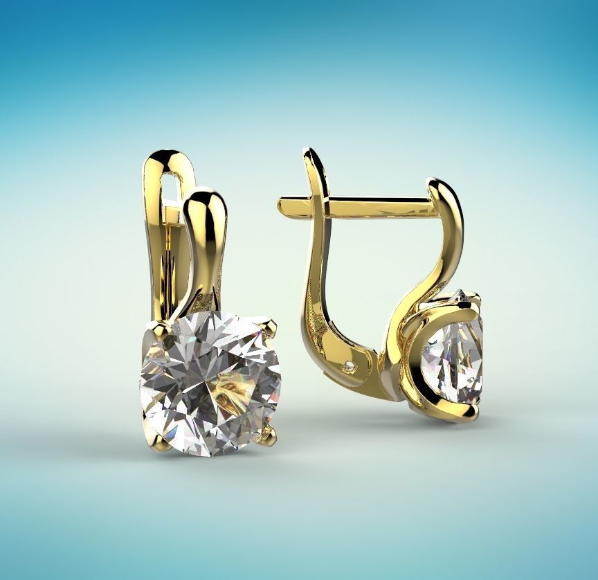 Headset ring and earrings 3D model_9