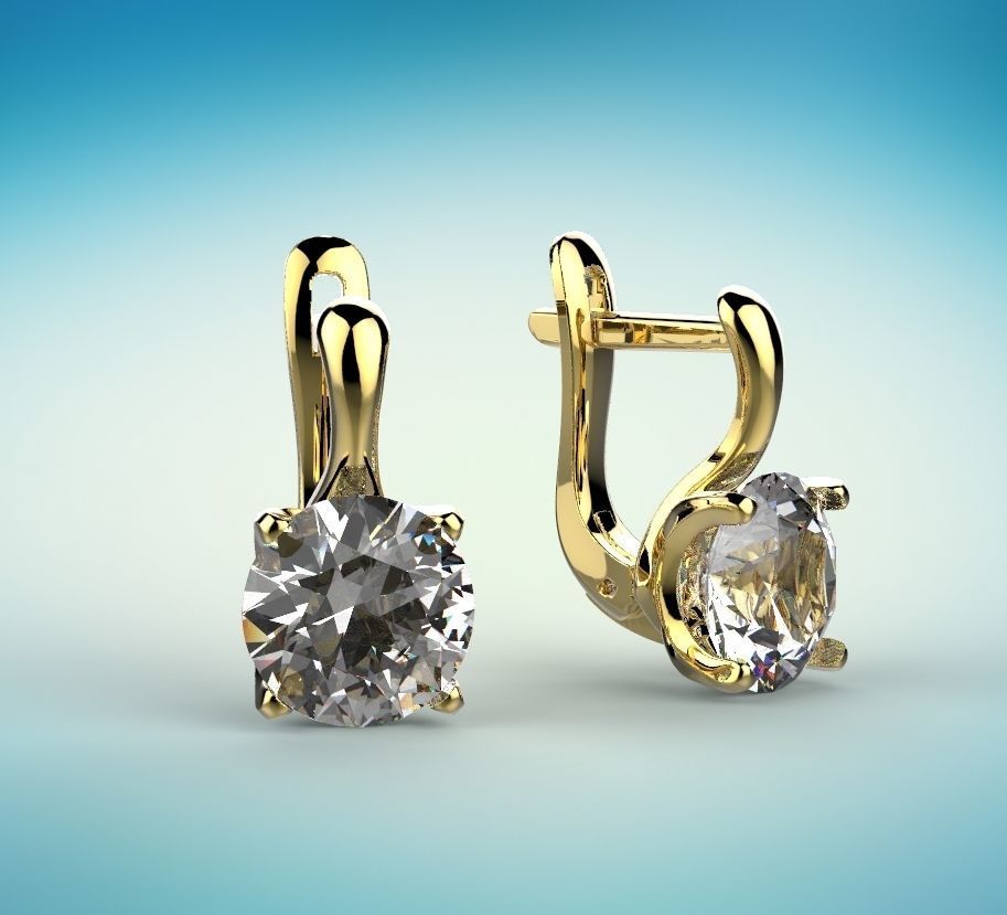 Headset ring and earrings 3D model_6