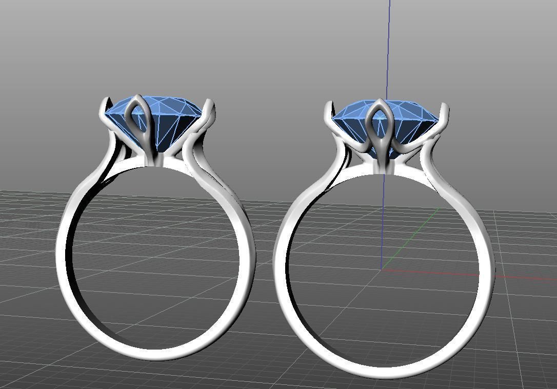 Headset ring and earrings 3D model_3