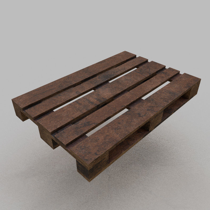 Pallet wooden Low-poly 3D model_2