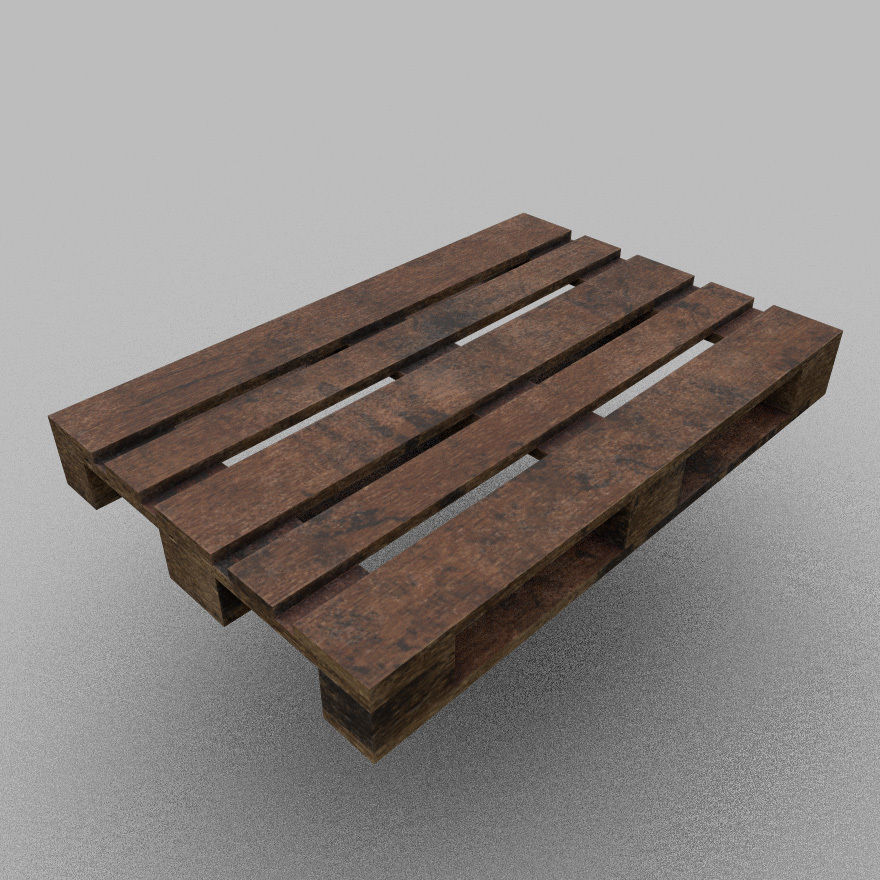 Pallet wooden Low-poly 3D model_3