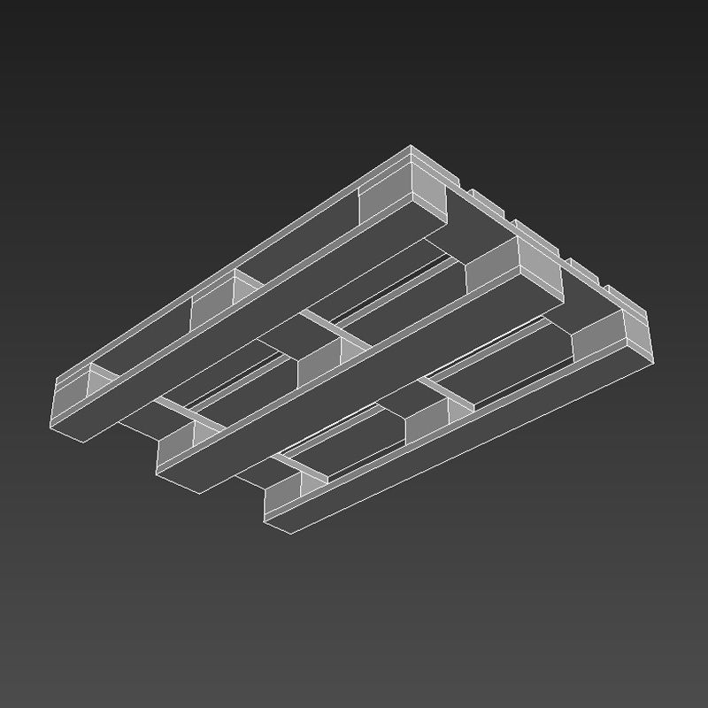 Pallet wooden Low-poly 3D model_5