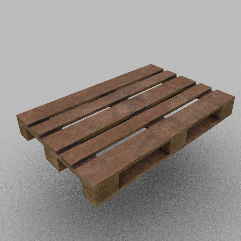 Pallet wooden Low-poly 3D model_1