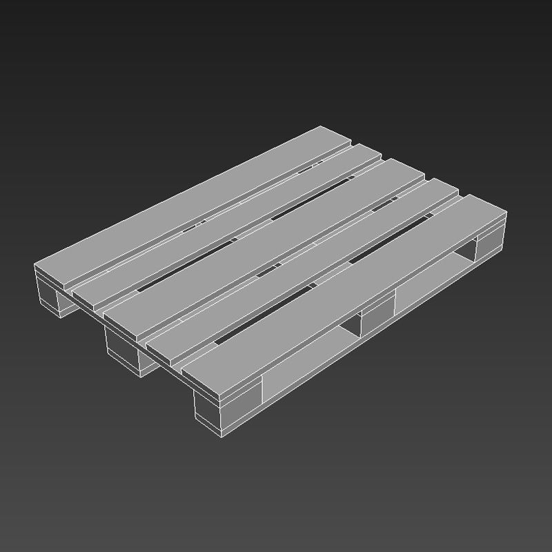 Pallet wooden Low-poly 3D model_4