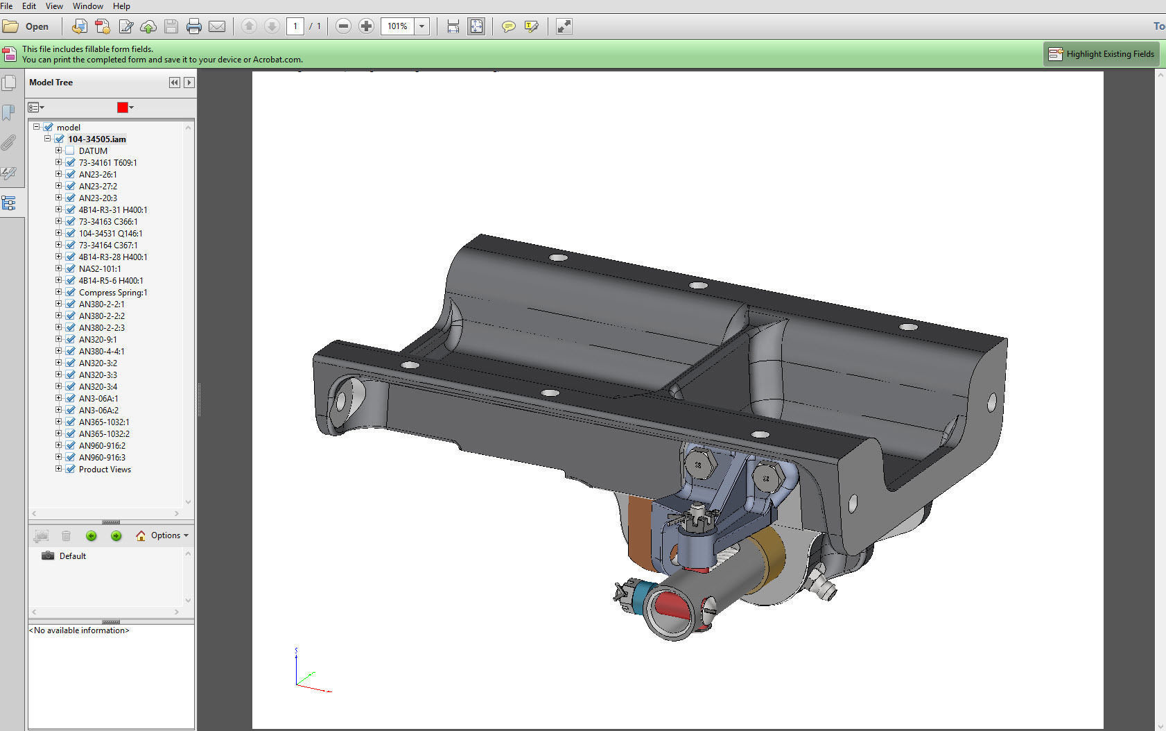 P-51D Mustang Tail Wheel Down Position Lock Support 3D print model_4