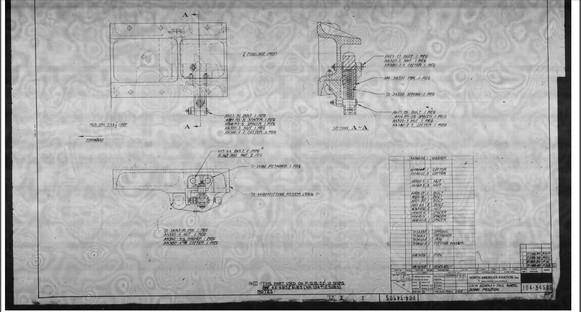 P-51D Mustang Tail Wheel Down Position Lock Support 3D print model_6