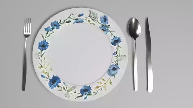 Ceramic Plate and Utensils