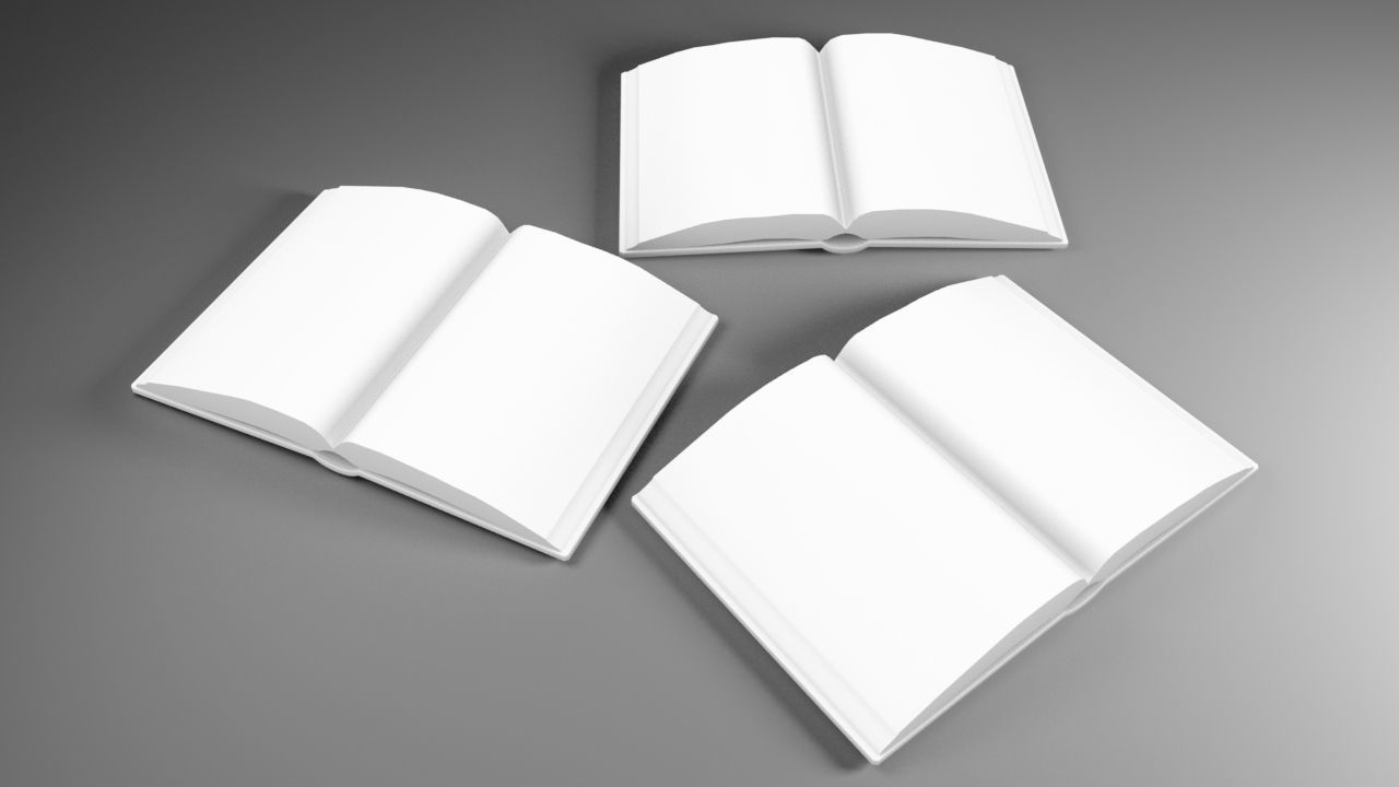 Opened Ancient Spellbook Low-poly 3D model_11