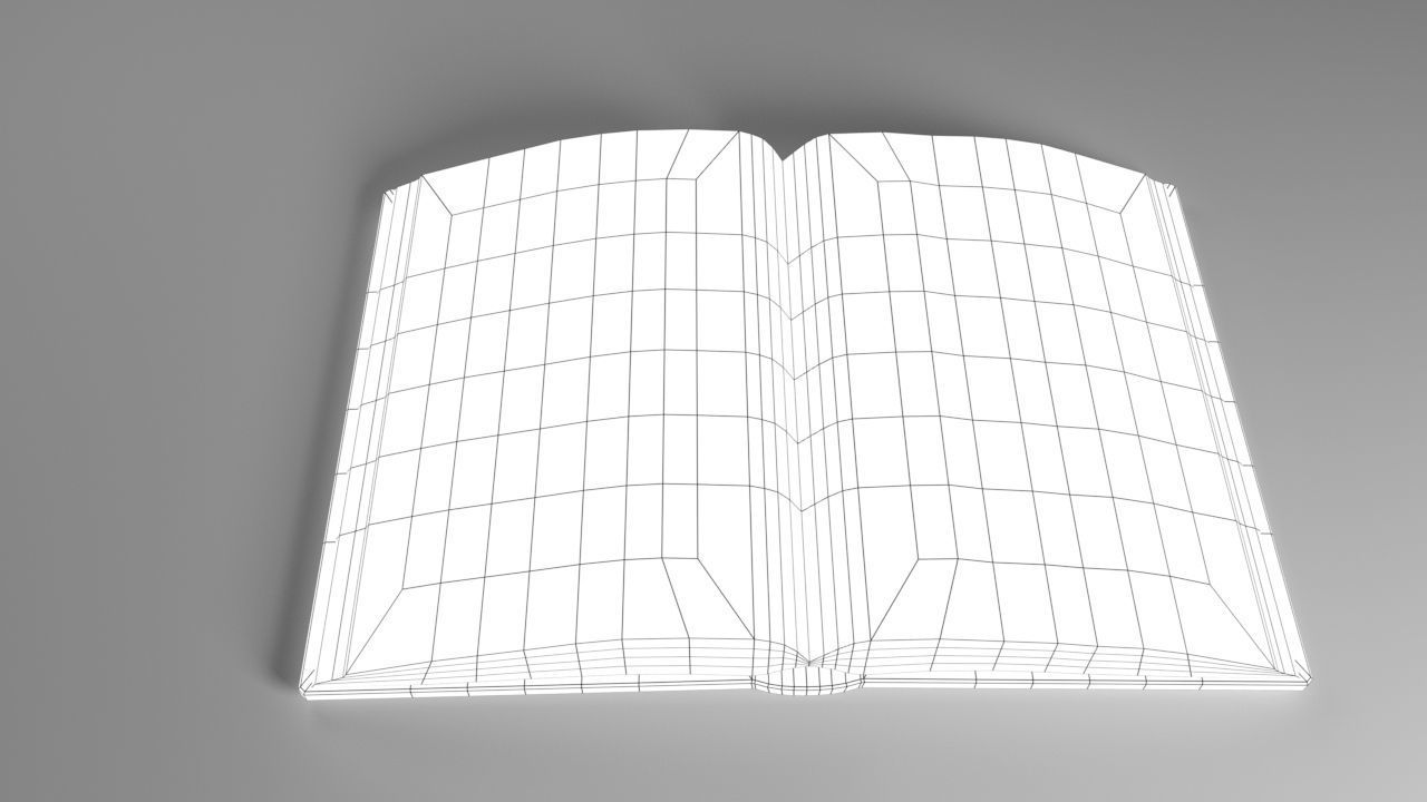 Opened Ancient Spellbook Low-poly 3D model_9