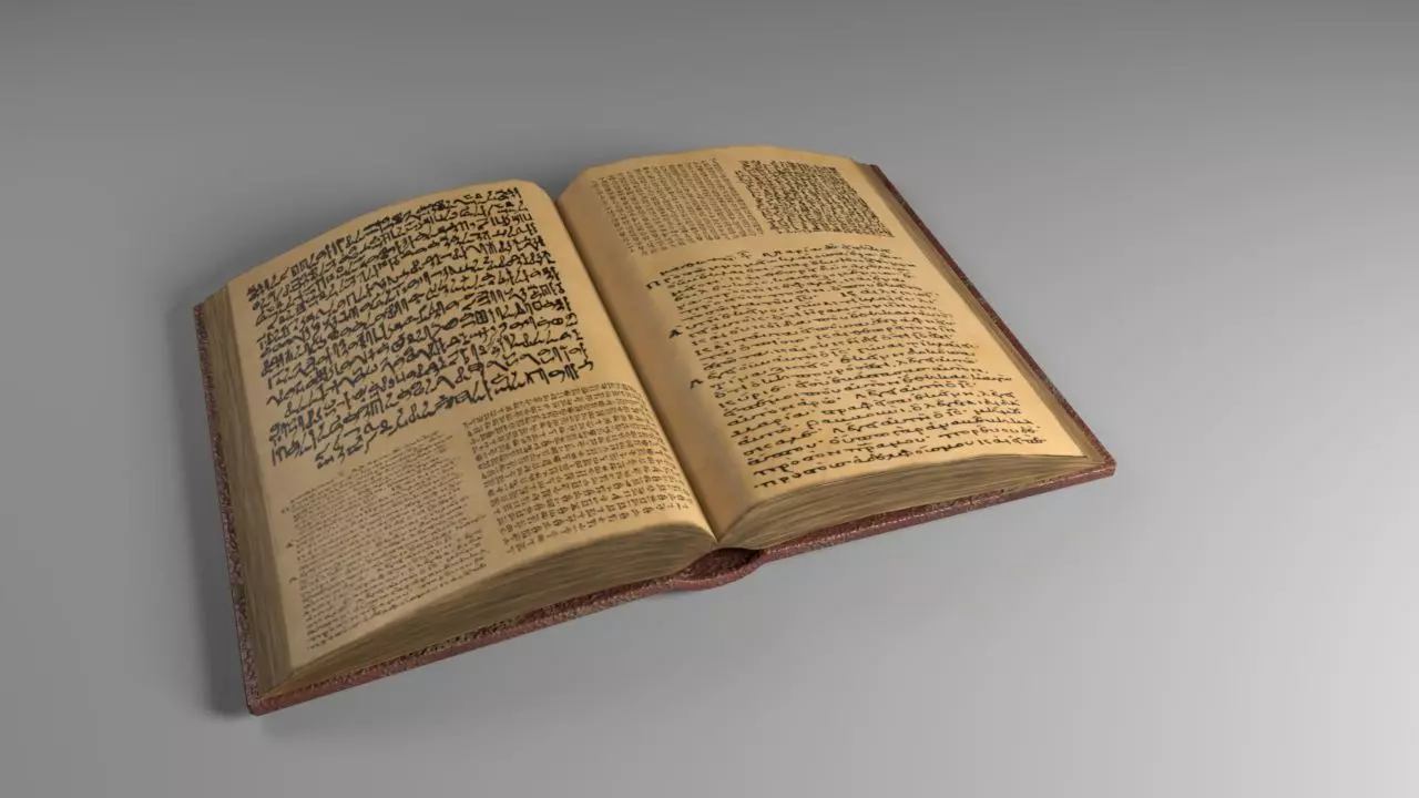 Opened Ancient Spellbook Low-poly 3D model_0