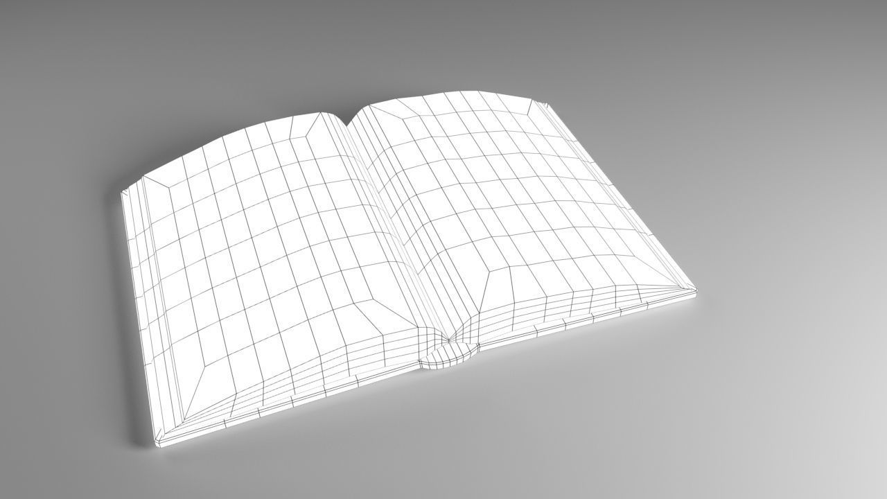 Opened Ancient Spellbook Low-poly 3D model_4