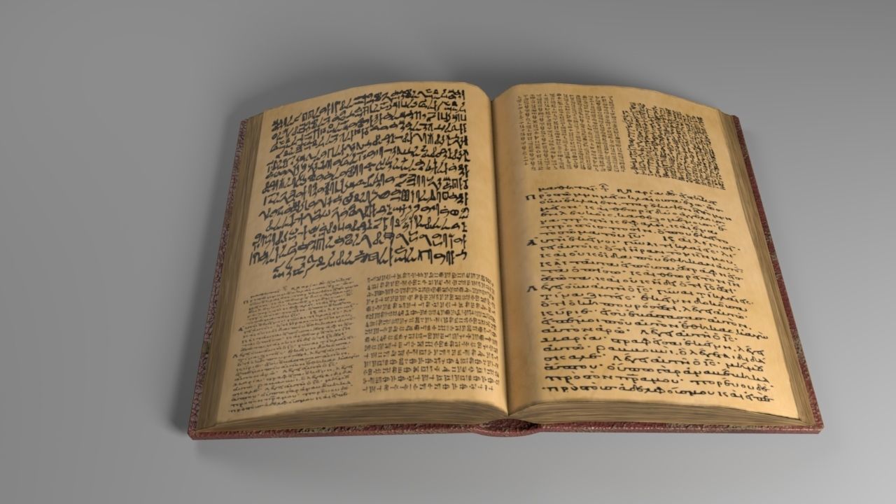 Opened Ancient Spellbook Low-poly 3D model_5