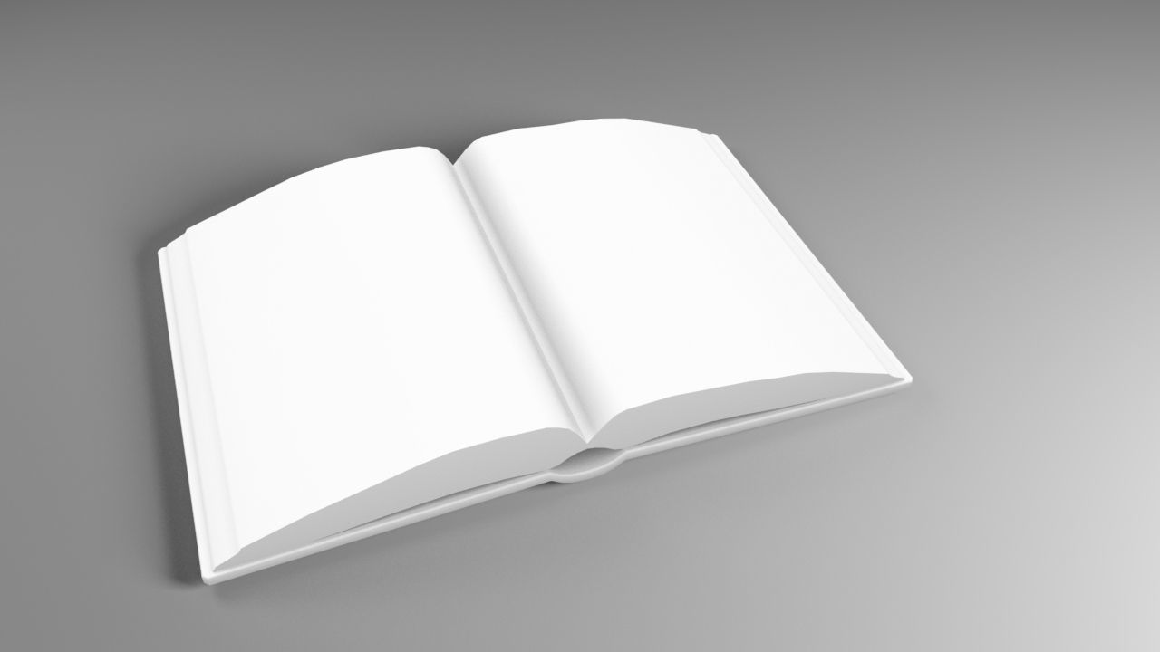 Opened Ancient Spellbook Low-poly 3D model_3