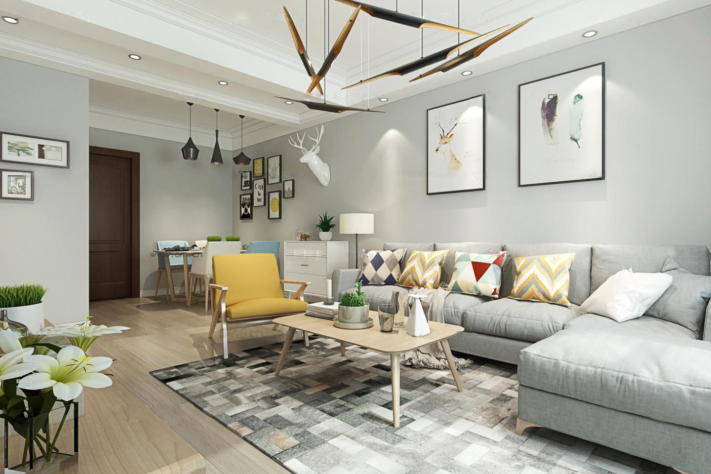 living room 3D model_2